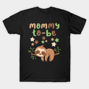 Mommy to be Baby shower Hello little One Sweet little sleeping sloth cute baby outfit T-Shirt